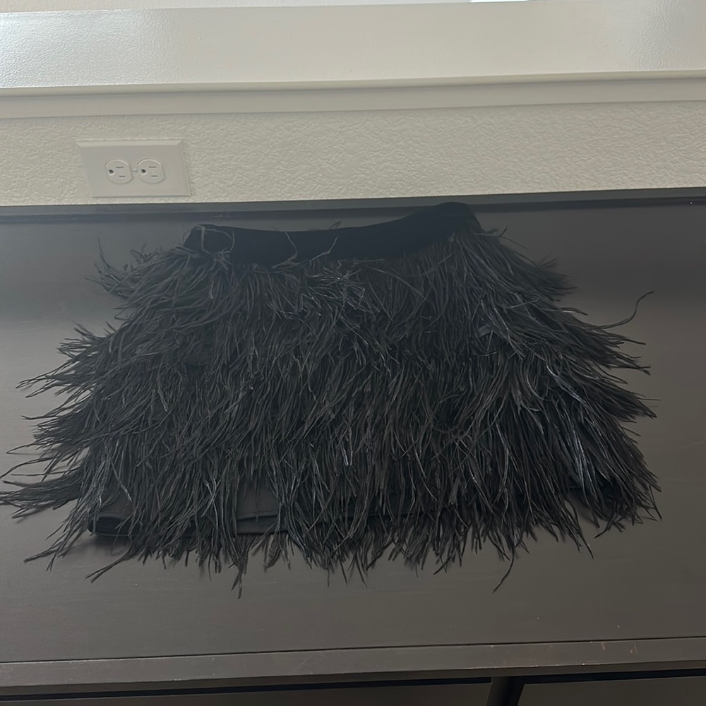 Sam Edelman Black Feather Skirt